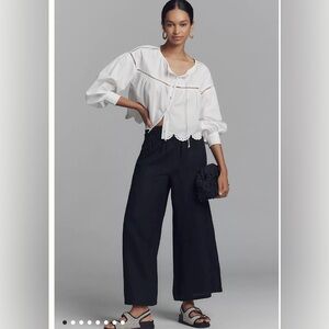 Anthropologie Black Wide-Leg Women's Pants